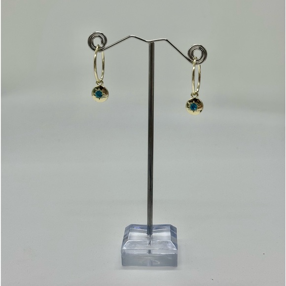 Rachel Roy Gold Plated Hoop Charm with Blue Crystal - Picture 9 of 13